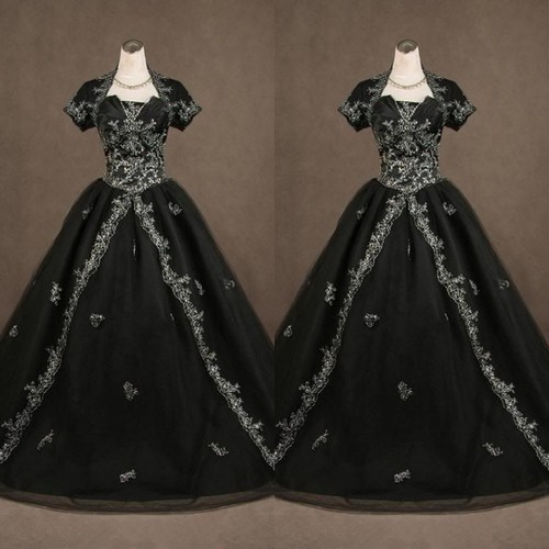 Schwarz vintage brautkleider - schwarz,