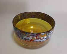 Ciotola Rotonda Vetro Artistico Murano Italia Design Oro Murrine cm 16
