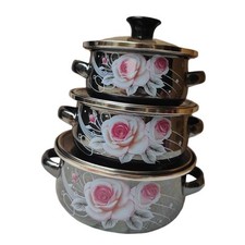 Set di 3 mini pentole smaltate