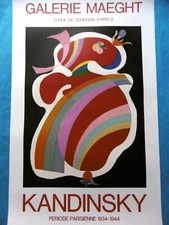 KANDINSKY Affiche originale lithographie FORME ROUGE Bauhaus RED FORM poster 69