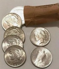 Lotto 5 Dollari Pace Argento 90% 1921-1935 Non Circolati Date Miste Da Collezione