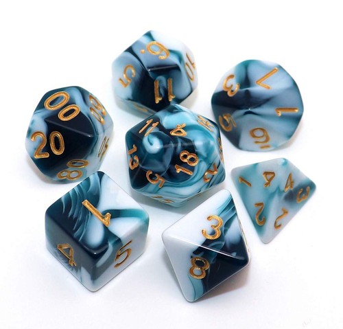 Set dadi ciano bianco - ciano, e