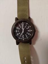 Vintage Timex Camper Vietnam War WatcgAbt504 Indiglo Nato Strap 