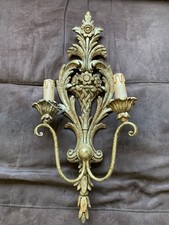 Applique Legno Dorato Due Luci 