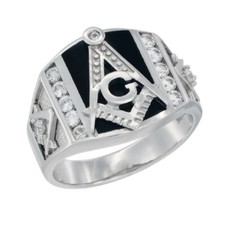 Anello Massonico In Onice Nero