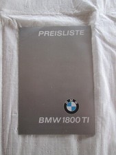BMW 1800 TI Depliant Listino Prezzi Prospekt PREISLISTE Originale 1963