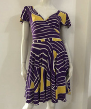 CELYN B Vestito abito viola fantasia gialla Tg 42