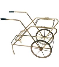 ECCEZIONALE CARRELLO PORTA LIQUORI ANNI 50 IN OTTONE - STILE GIO PONTI