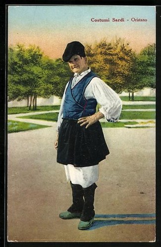 Cartolina costumi sardi - cartolina,