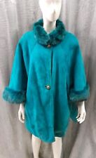 Montone Schearling vera pelle scamosciata taglia 44 con bordi  pelliccia volpe