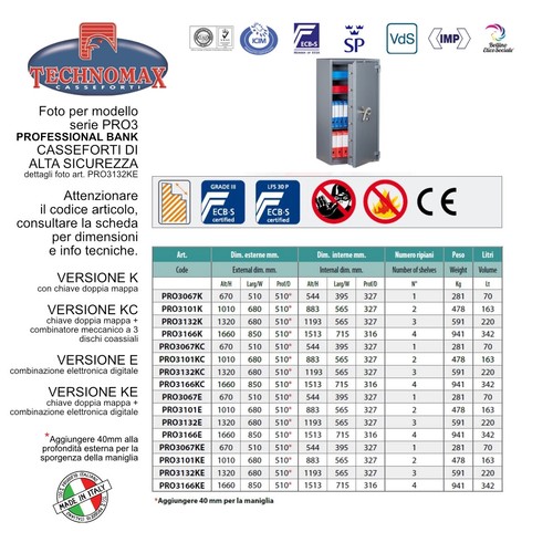 Cassaforte technomax alta - technomax, di
