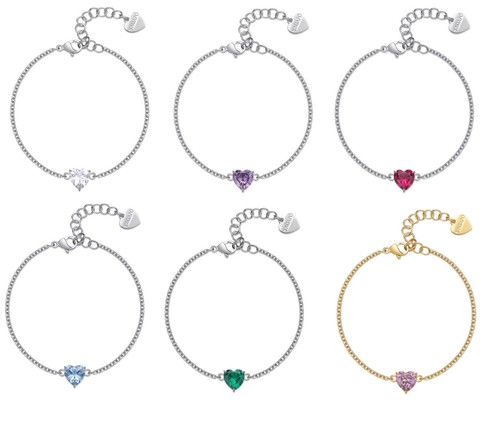 Bracciale sagapo cuore zircone - bracciale,