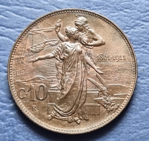 Moneta regno italia re - moneta,