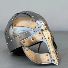 Elmetto vichingo norreno in acciaio cavaliere medievale-larp, cosplay e ruolo...