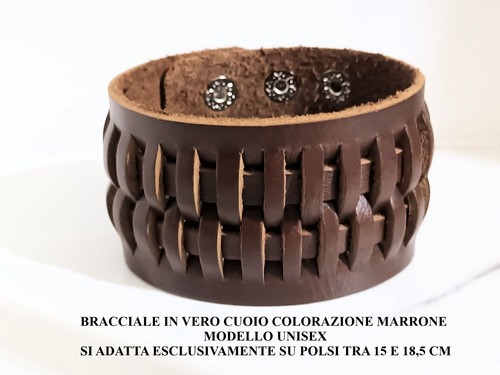 Bracciale cuoio marrone - bracciale,