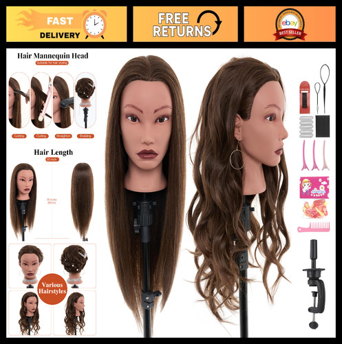 Testa manichino capelli umani
