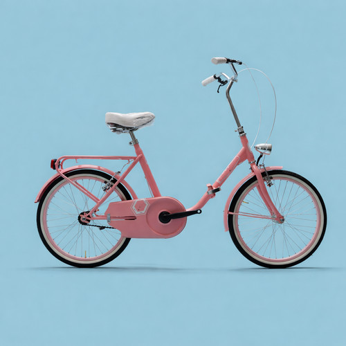 Bici pieghevole rosa bianco - 20,
