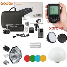 Flash Godox AD200 TTL HSS + scatto XPro-O per Olympus + set diffusore softbox