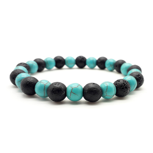 Bracciale pietra lavica nero - bracciale,