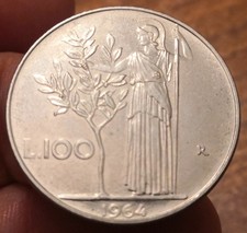Moneta 100 Lire 1964, Italia