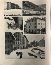 rara stampa illustrazione fotografia d'epoca 1899 pagina intera Albergo Airolo