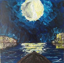 MOON quadro moderno dipinto a