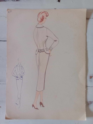 Figurino moda anni 60 - figurino,
