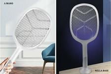 Racchetta Led Ricaricabile Per Zanzare Con Luce Attira Zanzare con base NUOVA