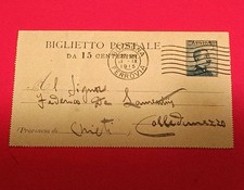 REGNO biglietto cartolina postale 15 cent Michetti Bologna Colledimezzo (Chieti)