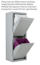 Pattumiera per Differenziata | EcoPatty Grigio| Raccolta Differenziata |Mobile 