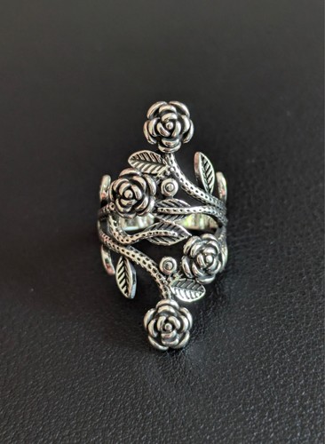 Bague fleur rose vintage - rose,