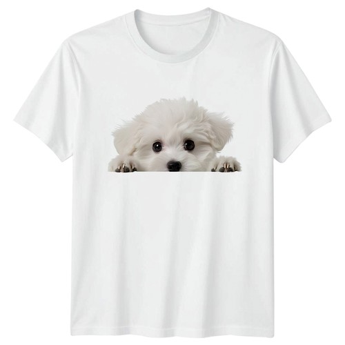 Shirt cane maltese bianca - t-shirt,