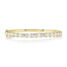 Bracciale Tennis In Diamante Taglio Baguette In Oro Giallo 14K Naturale 2.34 CT
