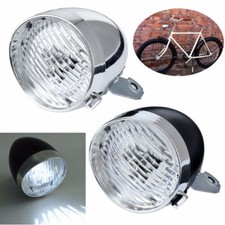 Faro proiettore anteriore 3 led bici retrò vintage con staffa uk