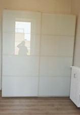 GUARDAROBA BIANCO 2 ante scorrevoli rivestite in vetro - USATO PERFETTO STATO