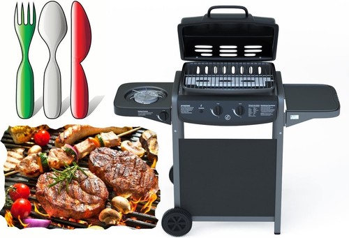 Barbecue gas con fuoco - a,