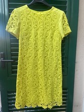 Oasis Abito Vestito Giallo Estate Pizzo Mini abito Sexy Tg.S Uk8