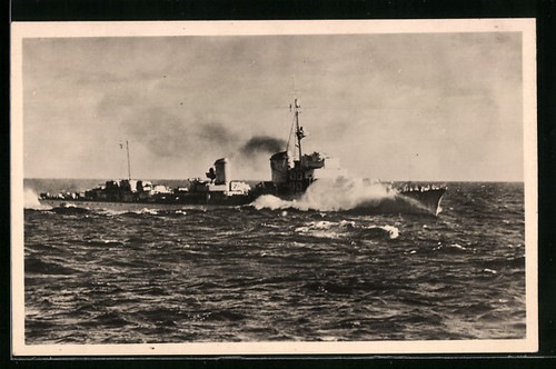 Cacciatorpediniere nel mare - nel,