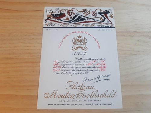 étiquette vin chateau mouton - étiquette,