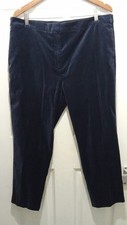 Pantalone velluto collezione M&S taglia UK 18 EUR 46 blu navy elasticizzato 2 tasche
