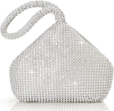 Pochette Donna Argento Strass