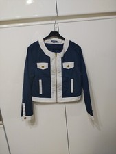 Giacca Giubbotto Corto Leggero Bambina Blu Bianco 8 Original Marines