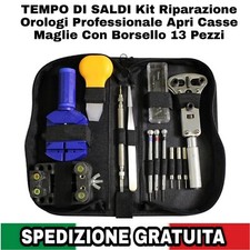 Kit Riparazione Orologi Professionale Apri Casse Maglie Con Borsello 13 Pezzi 