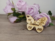 30x Farfalla Con Nome Segnaposto In Legno Personalizzato Tag compleanno regalo 