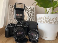 yashica fx3 super 2000 con 24mm 50mm e 135mm e flash