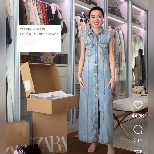 Abito midi zara denim azzurro - abito,