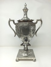 Antico Samovar Inglese Di Fine XIX Placcato Argento