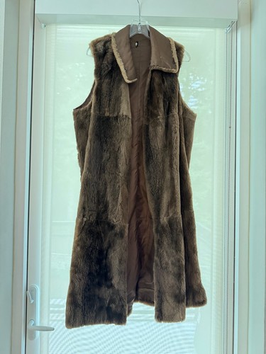 Gilet pelliccia marrone