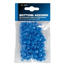 Kit 100 Bottoni Bottoncini Per Porta Targa Auto Camion Camper Moto Azzurri Lampa