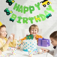  2 pezzi di striscioni di compleanno per bambini negozio di trattori per camion